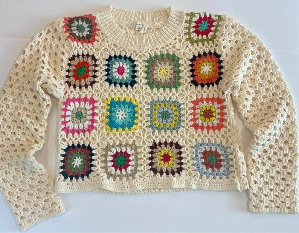Debut Crochet Granny Square Sweater S / US 4-6